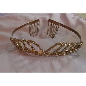 Vintage Rhinestone Hair Comb Headband Elegant Crystal Hairpiece For Weddings